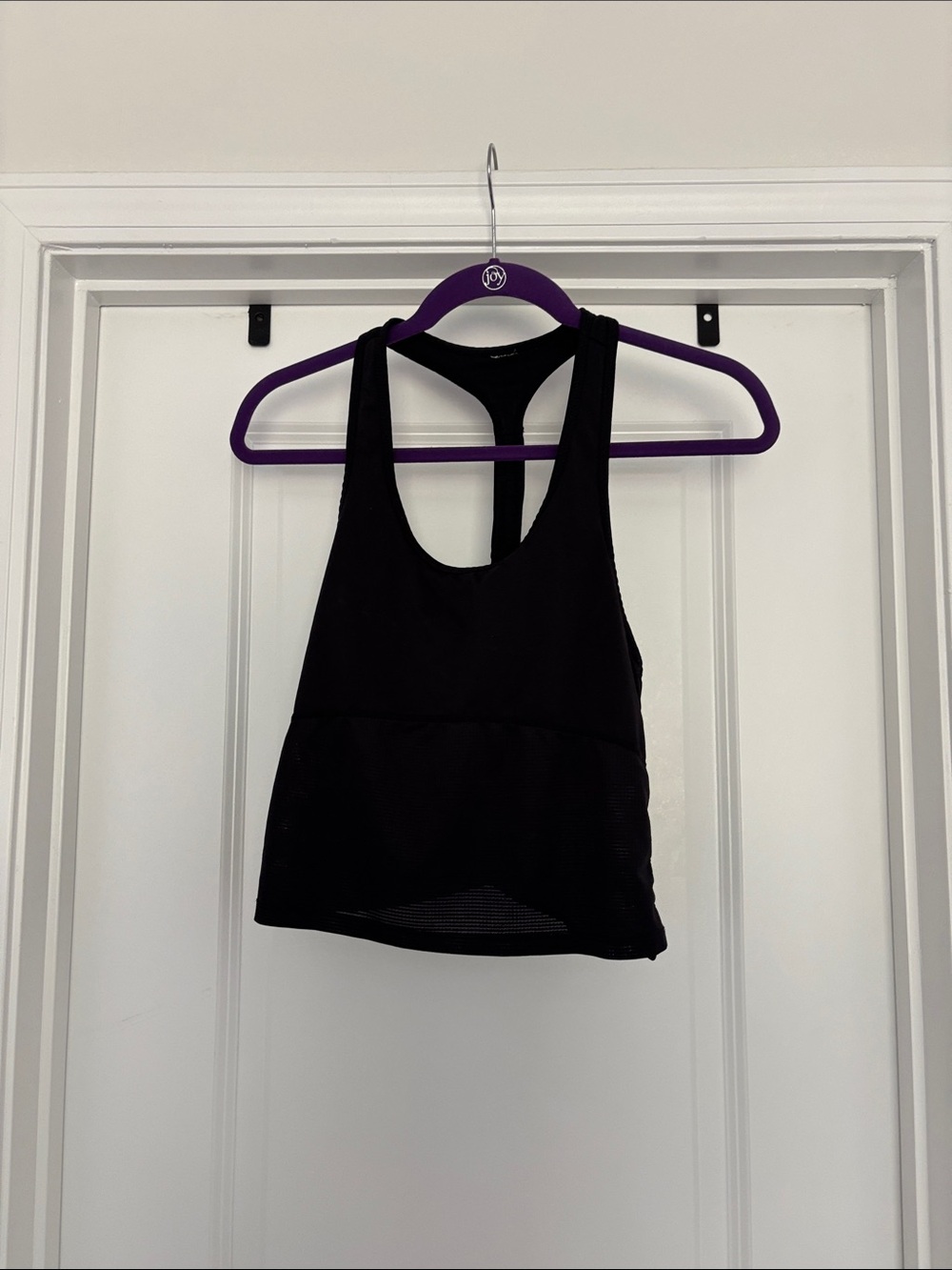 Fabletics Black Racerback Mesh Workout Tank